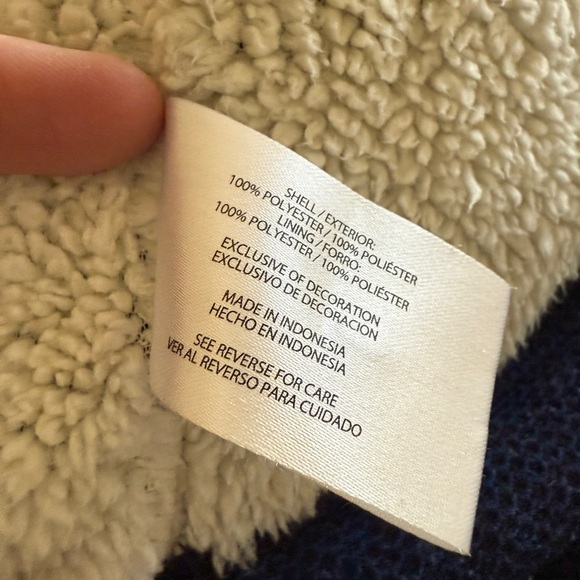 Orvis Navy Knit Blue, Sherpa Fleece-Lined 3/4 Zip Pullover - Picture 8 of 11